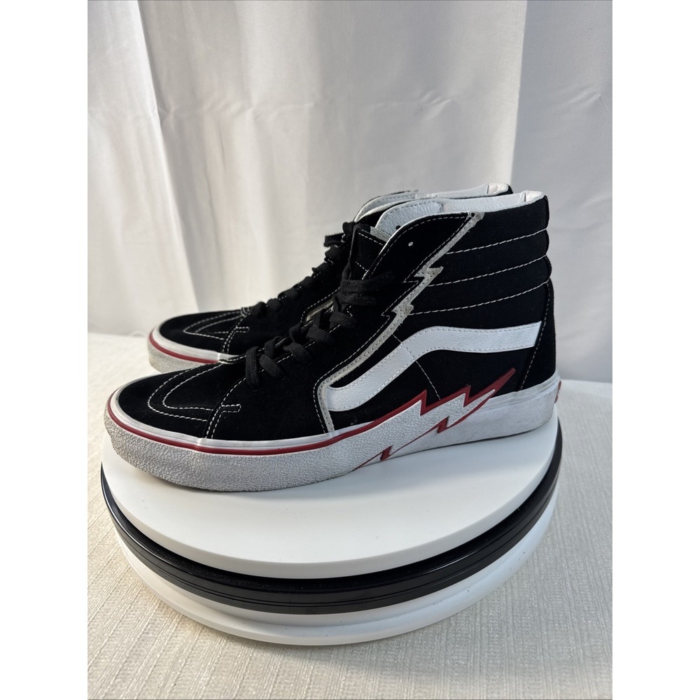 Vans Sk8 High Top Bolt  Racing Red/ Black Athletic Sneakers Mens 12 US